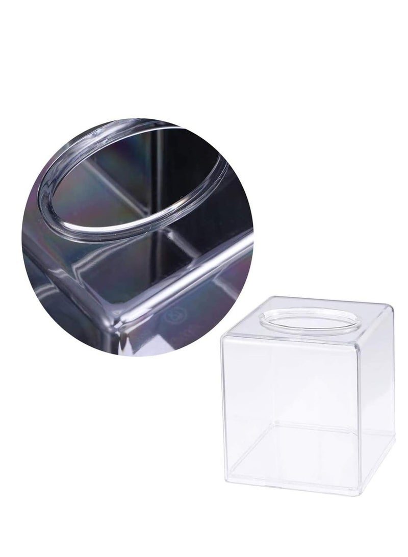 Altheqa Tissue Box Holder with Cover Square,Facial Tissue Dispenser Box Case for Countertop,Clear Plastic Dryer Sheet Container Napkin Organizer for Bathroom, Kitchen,Home,Square - Image 4