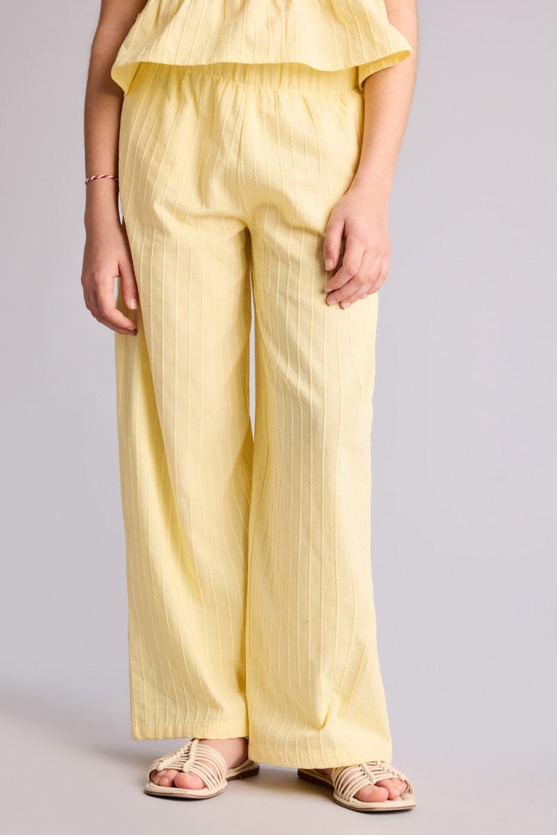 DeFacto Yellow Girl Girl Wide Leg Cotton Trousers Casual - Image 3