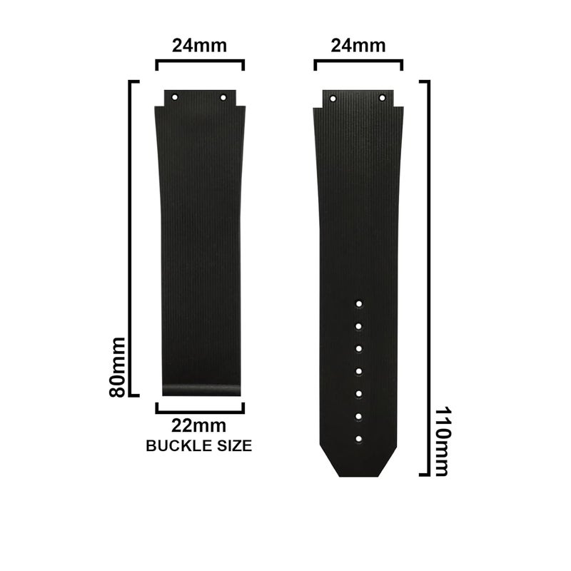 DBLACK ''HLS'' 24mm Resin Watch Straps, Sleek Line Design & Tyre Design, Matte Finish, Watch Strap // Best Replacement, Compatible for HUBLOT Watches (Choose Your Color & Model) - Image 2