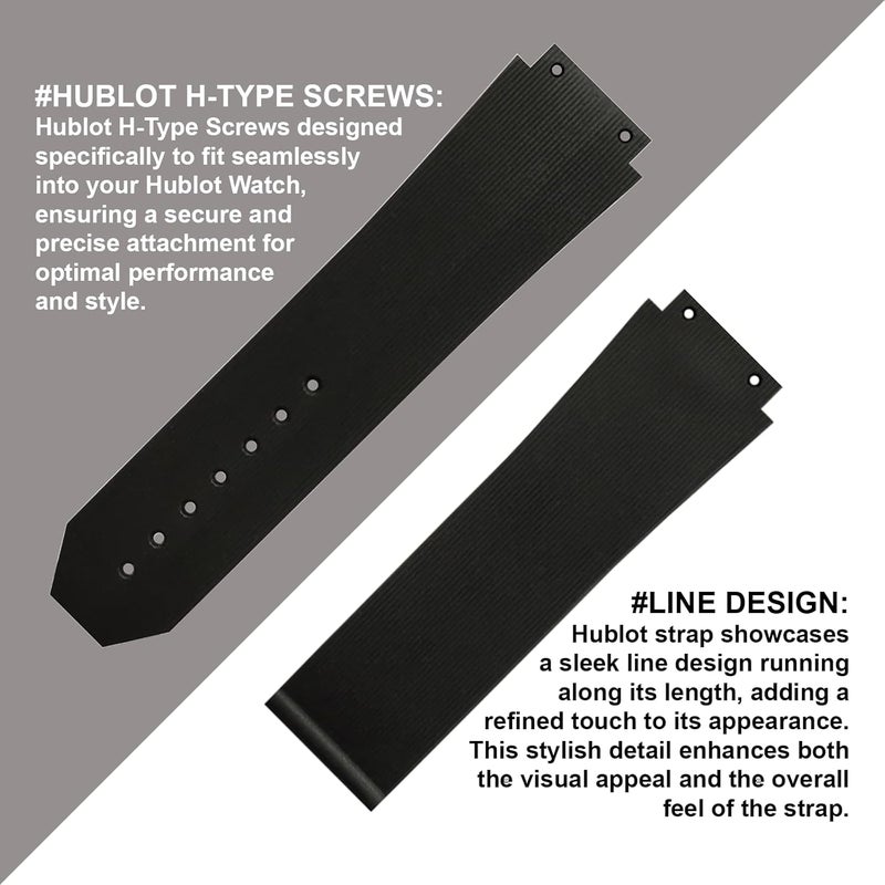 DBLACK ''HLS'' 24mm Resin Watch Straps, Sleek Line Design & Tyre Design, Matte Finish, Watch Strap // Best Replacement, Compatible for HUBLOT Watches (Choose Your Color & Model) - Image 4
