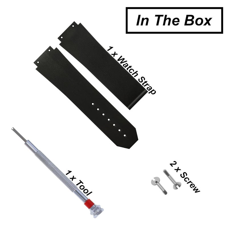 DBLACK ''HLS'' 24mm Resin Watch Straps, Sleek Line Design & Tyre Design, Matte Finish, Watch Strap // Best Replacement, Compatible for HUBLOT Watches (Choose Your Color & Model) - Image 5