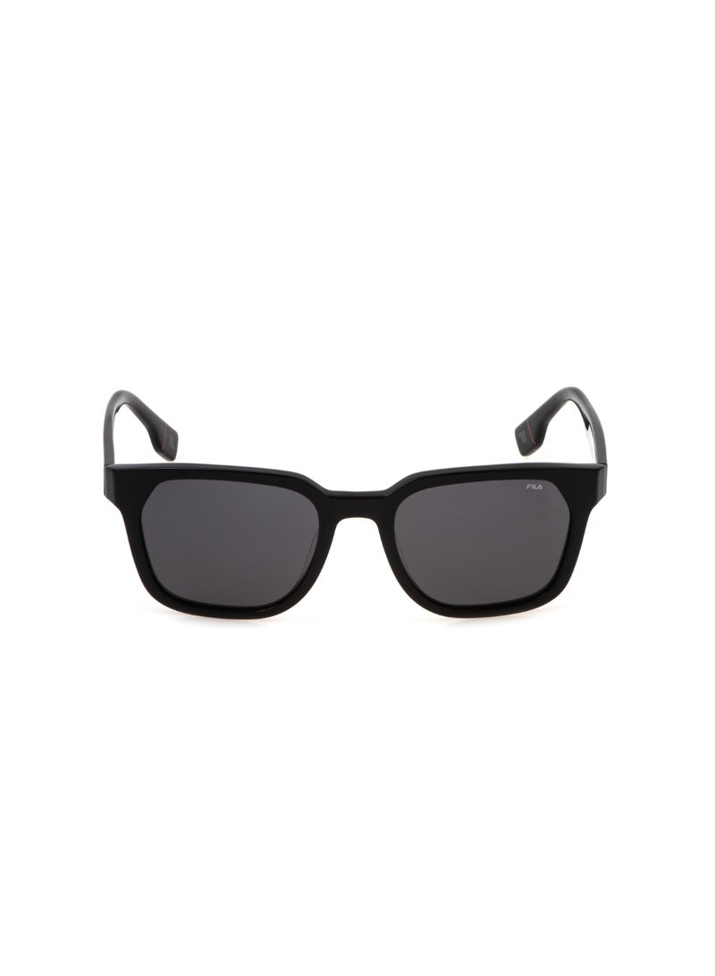 FILA Men's Square Shape  Acetate Sunglasses SFI730 5301EP - Lens Size: 53 Mm - Black+Grey - Image 2