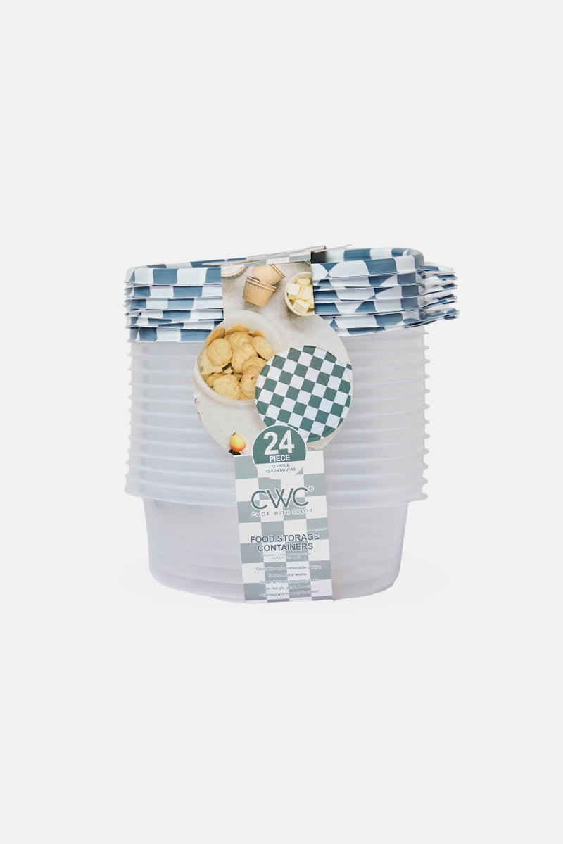 COOK WITH COLOR 24 Pieces Checkered Food Storage Containers, Multicolor - Image 1