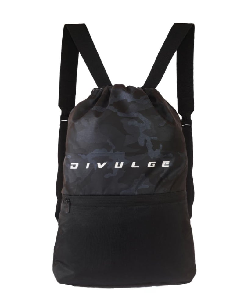 DIVULGE Thunder Drawstring Daypack bag, Sports bag, Gym bags, Backpack With Zip pocket, Dark Brown - Image 1