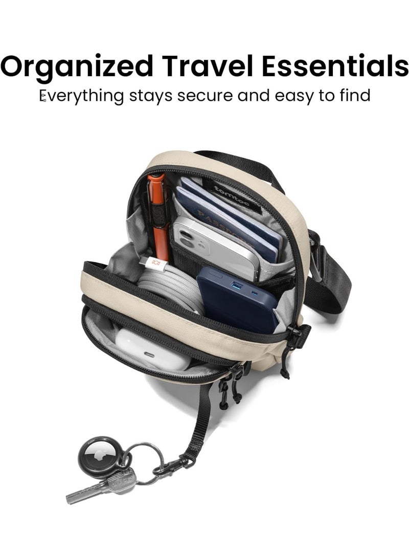 Tomtoc Aviator-T37 Eco-Friendly Anti-Theft Crossbody Bag with RFID Blocking – Lockable Sling Passport Bag for Men & Women, Holds 4–6 Passports, Cards & Travel Documents  - Image 5