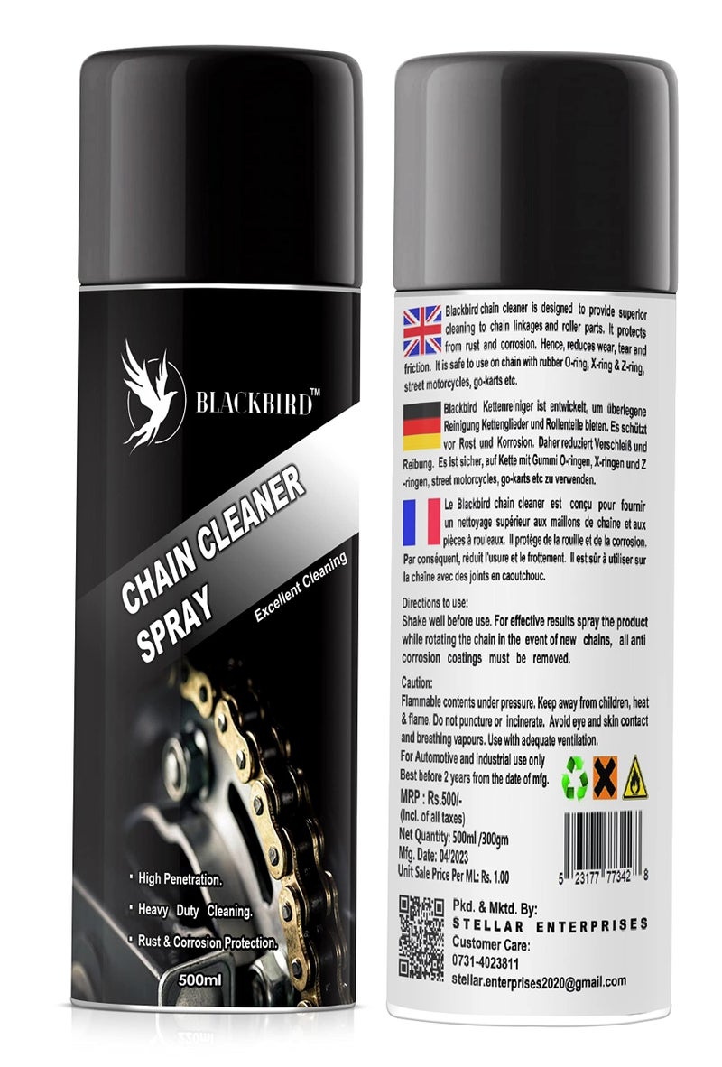 BLACKBIRD Bike Chain Lube and Chain Cleaner Spray 500ML with Chain Cleaning Brush | Bike Chain Lubricant | Bike Chain Cleaning Spray - Image 2
