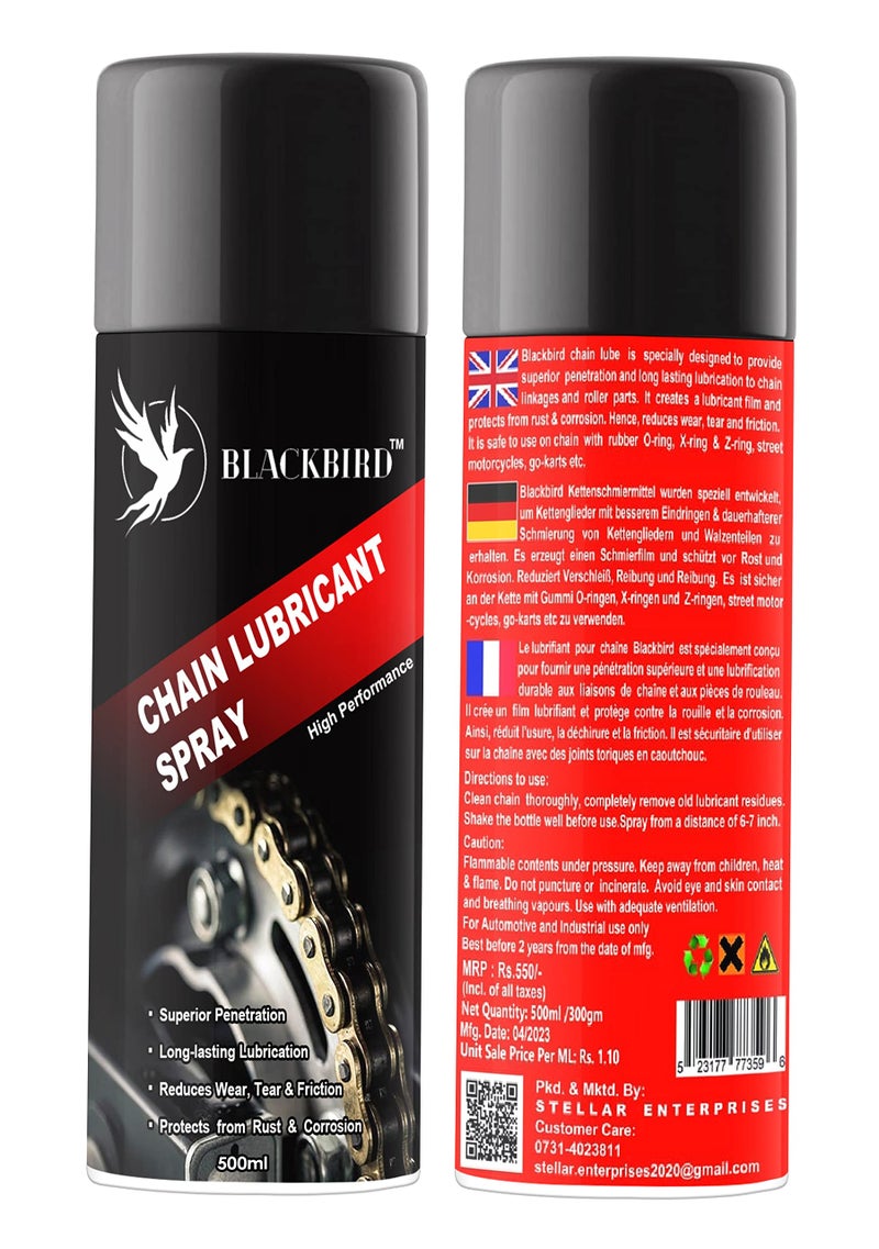 BLACKBIRD Bike Chain Lube and Chain Cleaner Spray 500ML with Chain Cleaning Brush | Bike Chain Lubricant | Bike Chain Cleaning Spray - Image 5