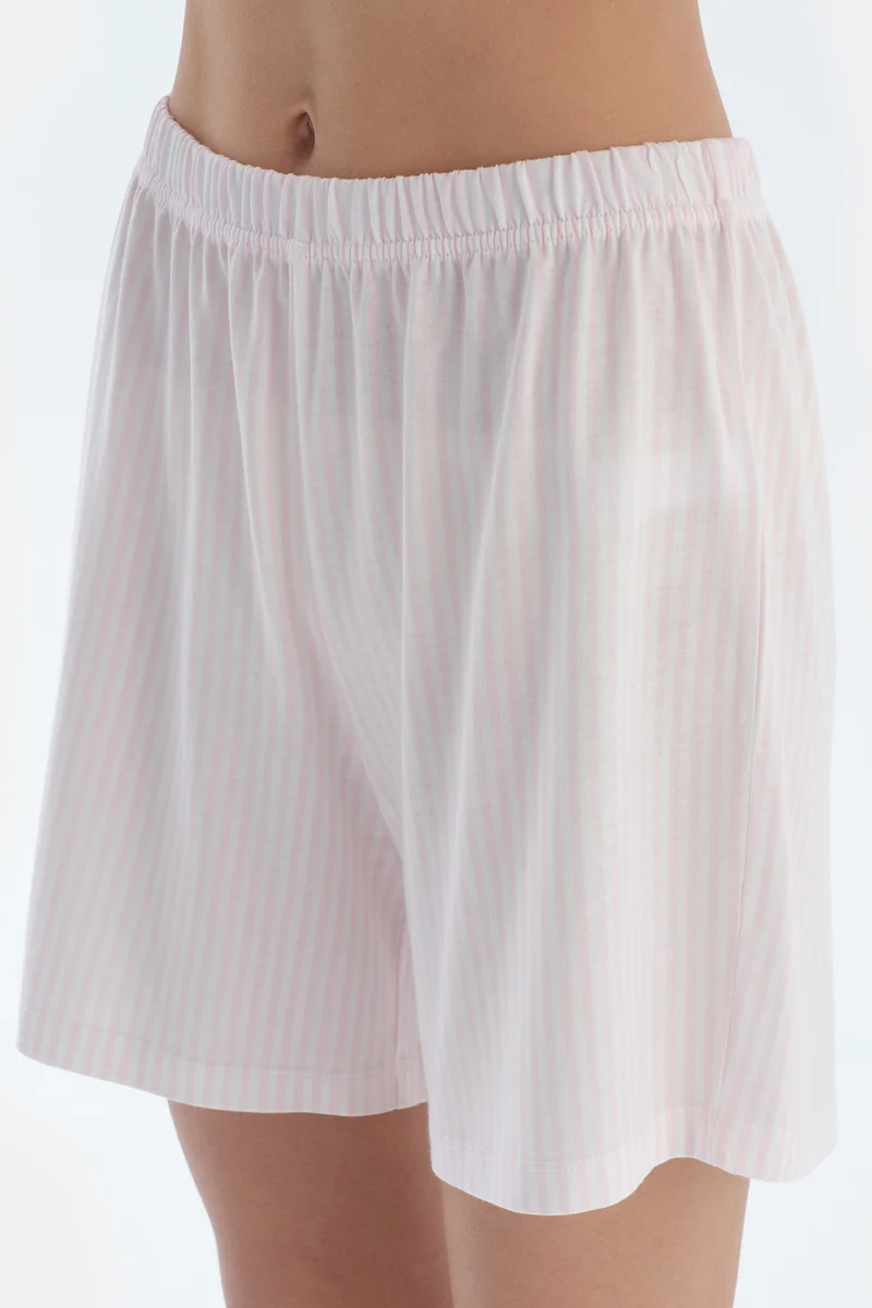 dagi Striped Shirt & Shorts Pajama Set Spread Collar Cotton Blend Mid Rise Regular/Classic Fit Sleepwear