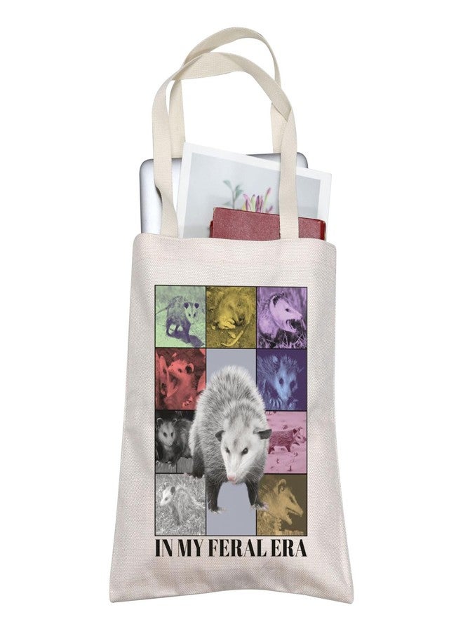BLUPARK Possum Tote Bag Possum Themed Gift Opossum Lover Grocery Shopping Handbag Possum Owner Gift For Women In My Feral Era Tote (In My, Feral Era Tote) - Image 1
