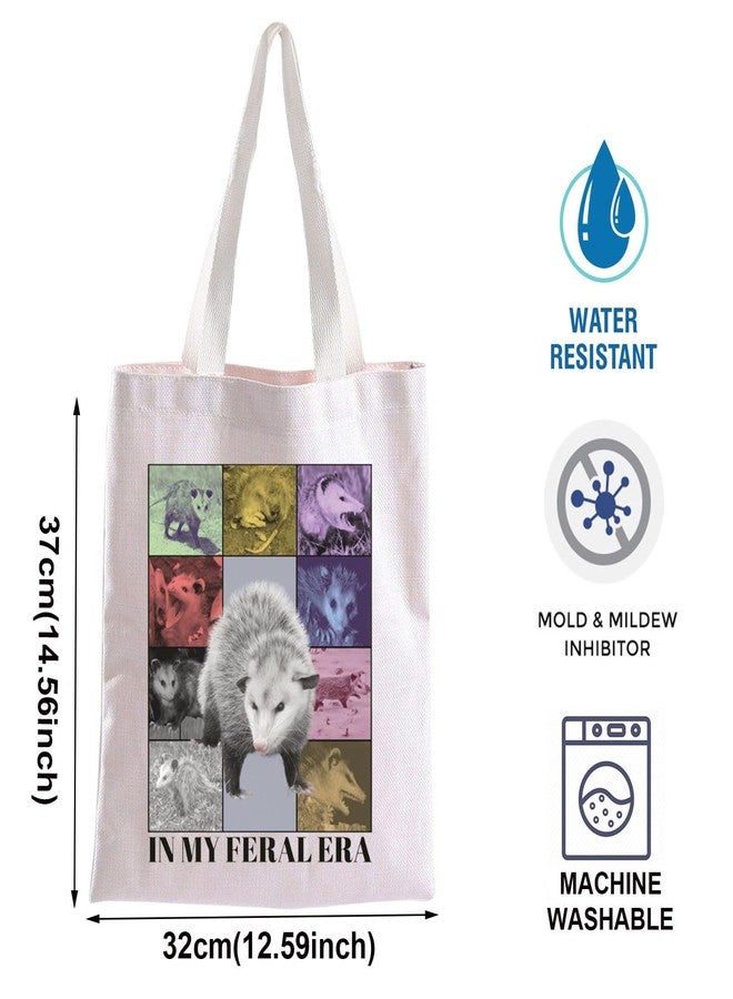BLUPARK Possum Tote Bag Possum Themed Gift Opossum Lover Grocery Shopping Handbag Possum Owner Gift For Women In My Feral Era Tote (In My, Feral Era Tote) - Image 2