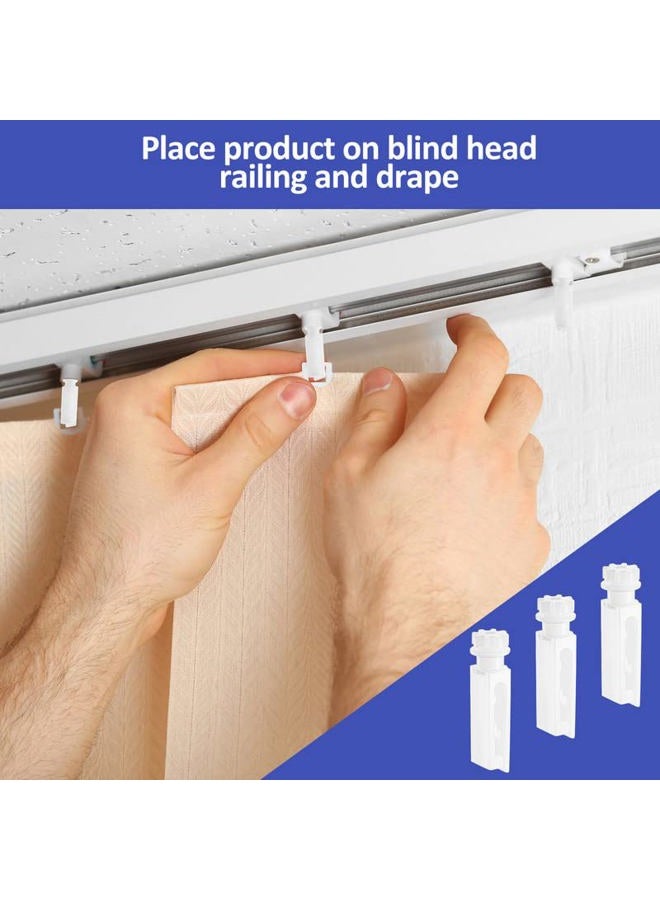Leinuosen Vertical Blind Stem Replacement White Stems for Vertical Window Blind Vertical Blind Carrier Stem Vertical Blinds Curtain Accessories (12) - Image 5