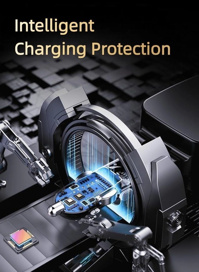 Hapinsyn 120W Car Charger Fast for Cigarette Lighter Type-C Fast,5-In-1 Usb Pd Car Charger Type C Fast Charging With 0.7m Retractable Cable,Tangle-Free Fast Charging, Fireproof Pc Material，Over-Heating Protection, Compatible With Macbook Pro Air, Ipad, Iphone, Galaxy,Xiaomi And More（Black） - Image 5