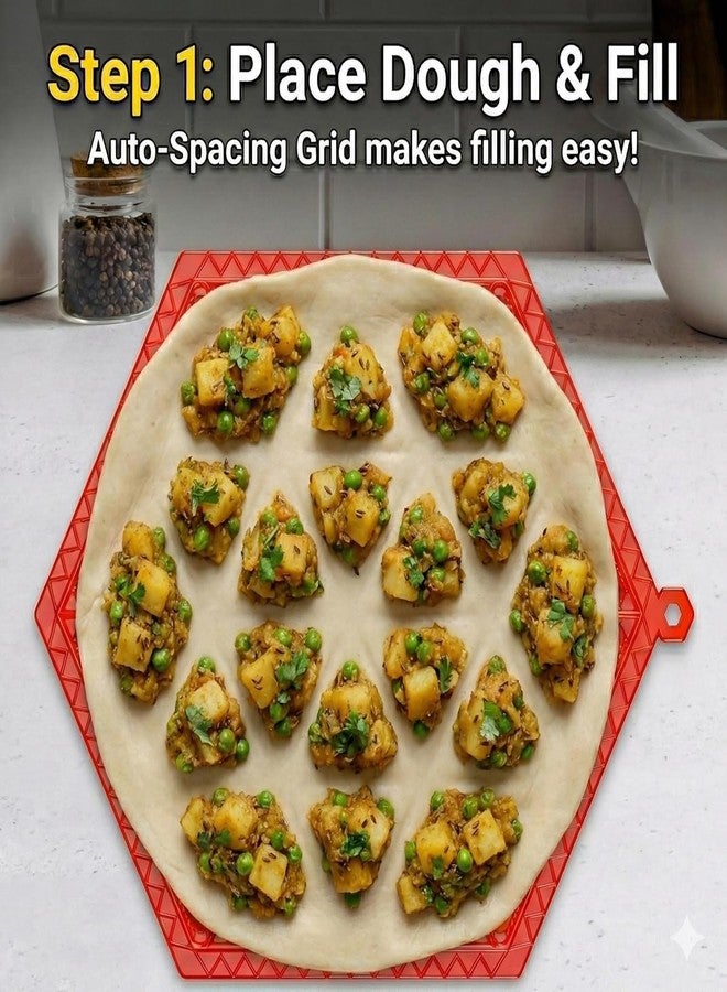 ARIDAM Samosa Maker – 24 Pcs Non-Stick Samosa Press for Homemade Snacks | Fast & Easy Dough Mould | Uniform Shape, Mess-Free Cooking, Ideal for Parties, Kitchen[ Samosa Making Tool] - Image 4