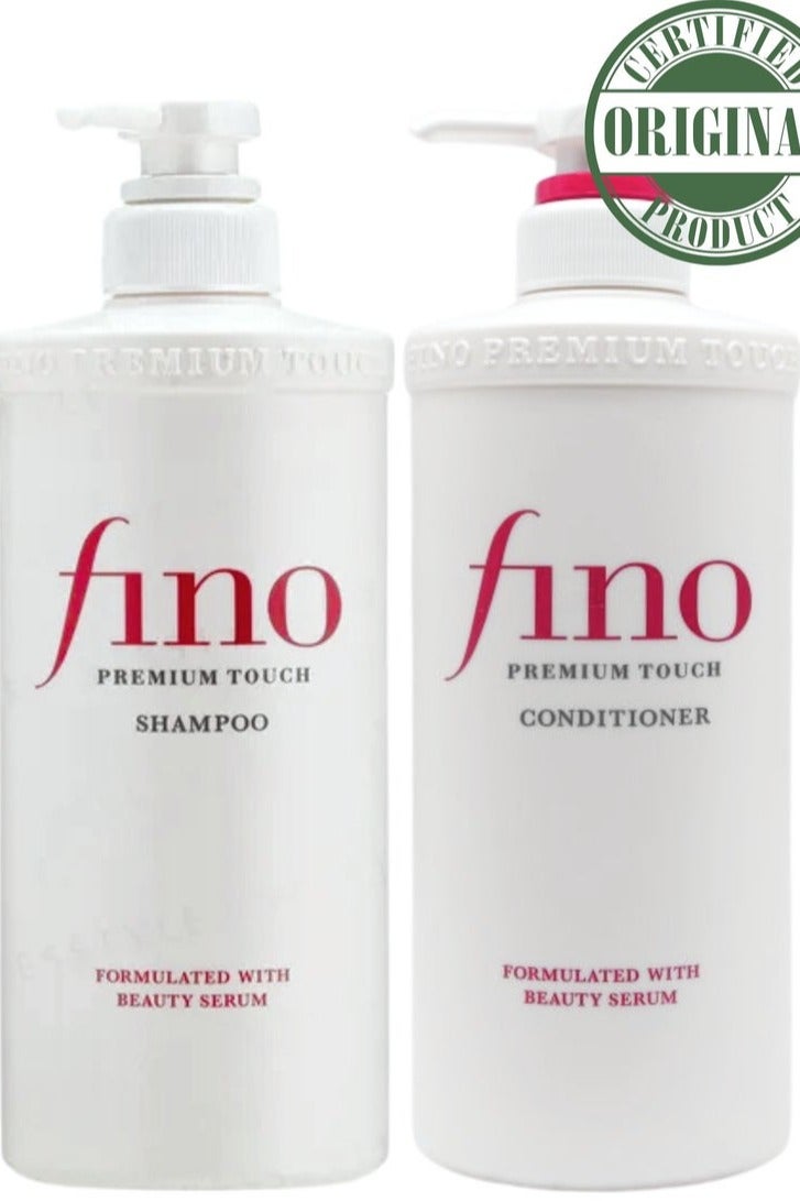 Fino Premium Touch Moist Shampoo & Conditioner Set 550ml – Deep Moisturizing and Nourishing Hair Care Bundle for Dry and Damaged Hair - Image 1