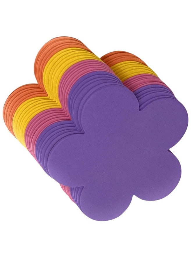 AoneFun Flower Cutouts - 24 Foam Flower Cut Outs Flower Decoration Bulletin Board Cut Outs Flower Classroom Decor Flower Decorations Cutouts For Classroom Decoration 6" Medium Large Die Cut Shapes Craft Foam - Image 1