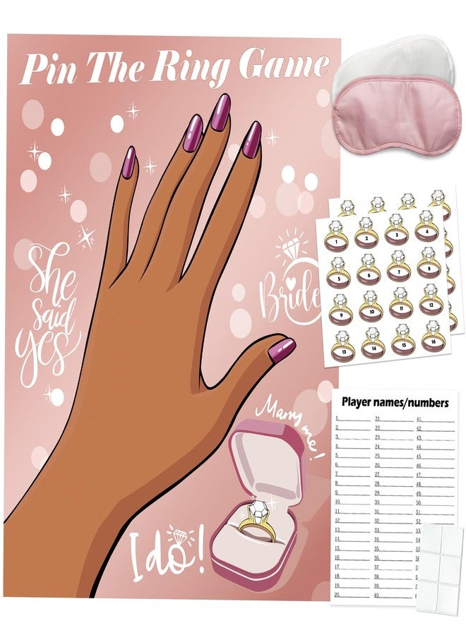 PARTYLOUD Bridal Shower Bachelorette Party Games, Pin the Ring on the Bride Game, Pin the Ring Game Bridal Shower Wedding Engagement Shower Games 32 Guests - Image 1