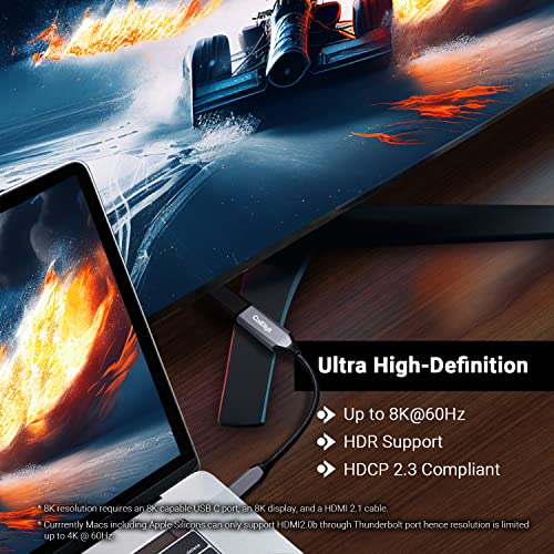 CalDigit USB-C to HDMI 2.1 8K Adapter Dongle - High Refresh Display, HDR, 10 bit, Compatible with Thunderbolt 3, 4, 5 / USB 3.1, USB4 for, 2016+ Apple MacBook Pro & Air (USB-C to HDMI 2.1 (8K)) - Image 5