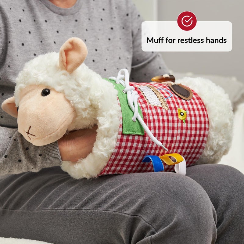 ODOXIA Fidget Muff and Blanket for Elderly | Fidget Blanket for Dementia | Sensory Blanket & Toy | Dementia Products for Elderly | Activities for Alzheimer's or Dementia | ODOXIA Fidget muff (White) - Image 3