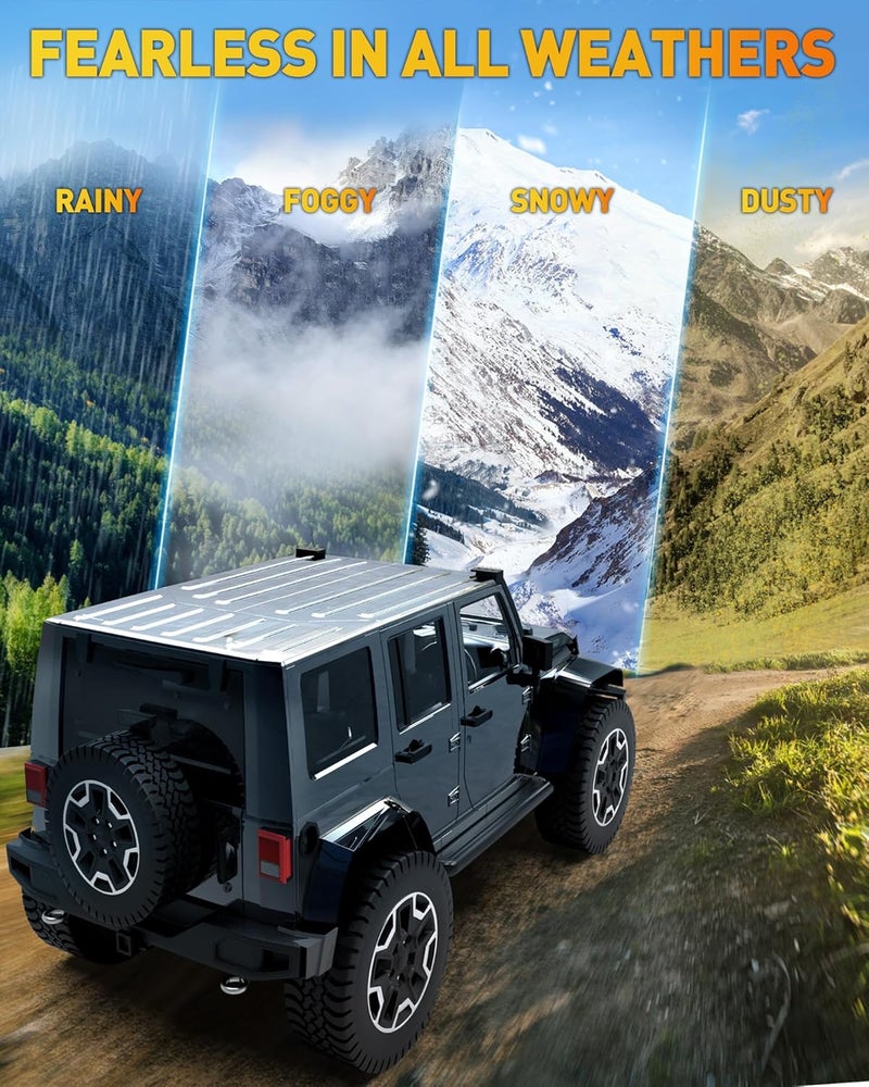 NAOEVO 7 Inch LED Light Bar, 240W 24,000LM Offroad Fog/Driving Lights with Wiring Harness Kit, Spot Flood Combo Beam, 2-Pack (White) - Image 5