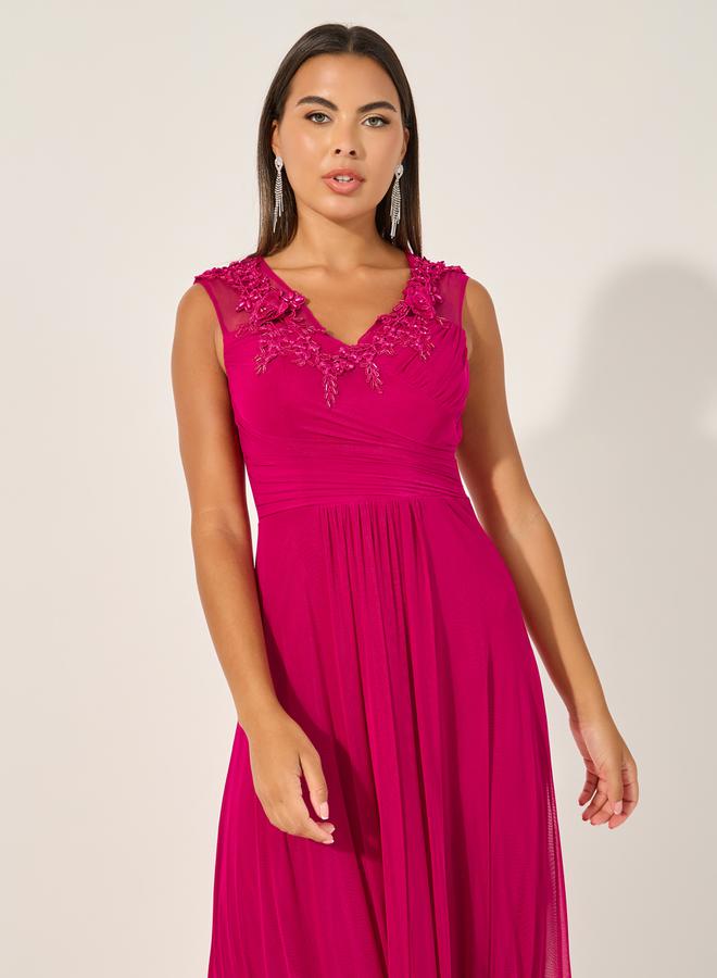 Styli Embroidered Chiffon Dress  - Image 3