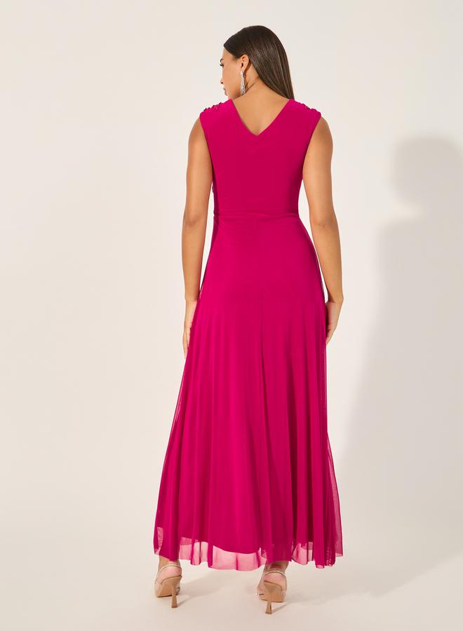 Styli Embroidered Chiffon Dress  - Image 5