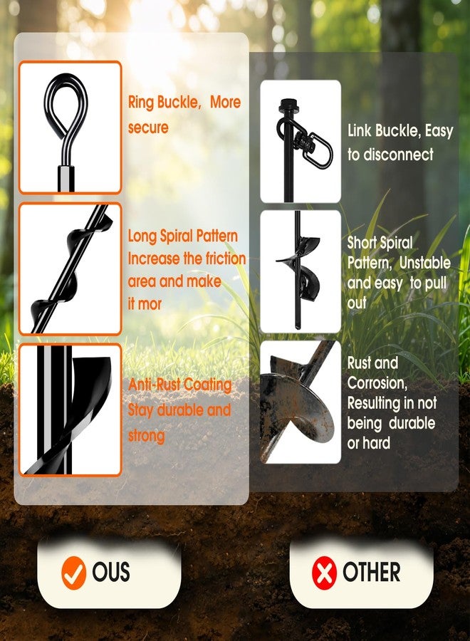Pamofuper Ground Anchors Screw in Trampoline Anchors Heavy Duty Ground Stakes - Image 3