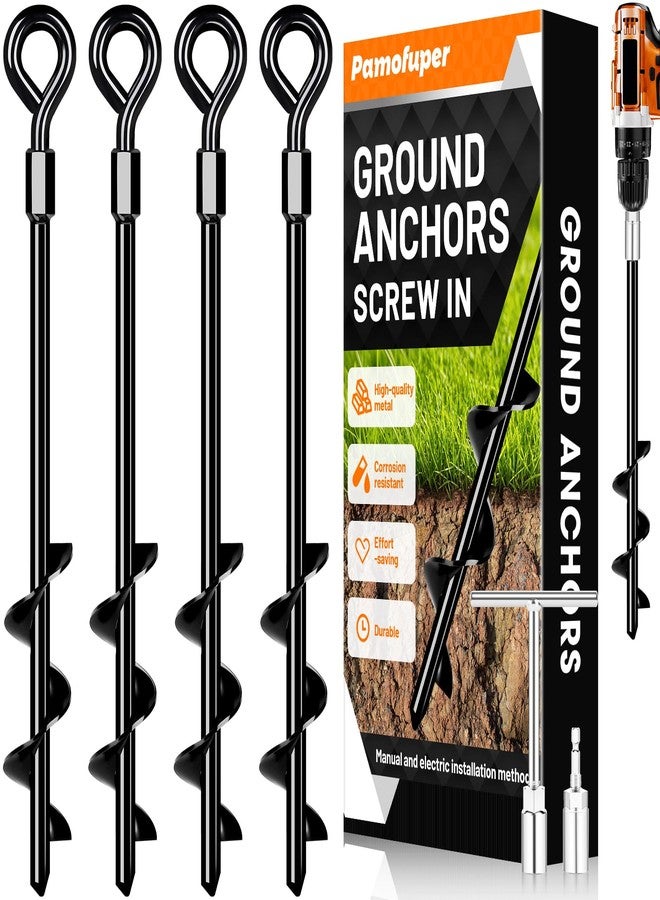 Pamofuper Ground Anchors Screw in Trampoline Anchors Heavy Duty Ground Stakes - Image 1