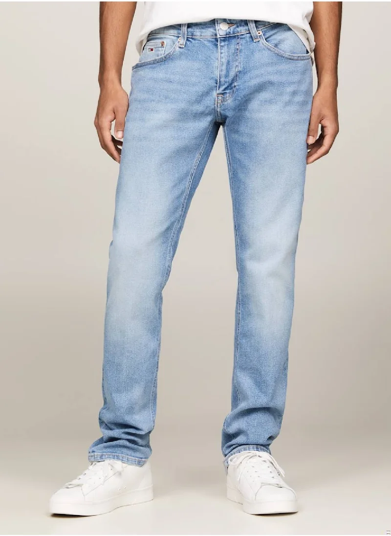 TOMMY JEANS Men's Scanton Slim Jeans -  Stretch cotton denim, Light Blue