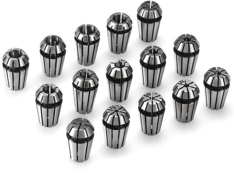 Genmitsu 15PCS ER11 Precision Spring Collet Set for CNC Engraving Milling Lathe Chuck Tool, 1.0mm-7.0mm & 1/4", 1/8" - Image 1