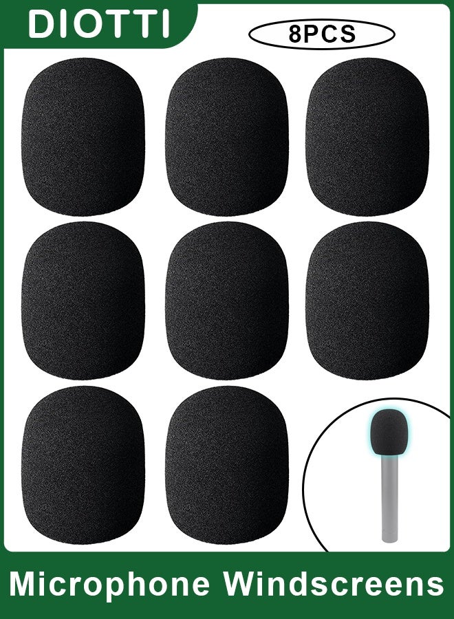 DIOTTI 8-Pack High-Density Microphone Foam Windscreens, Universal Fit Pop Filter Covers for Condenser & Dynamic Mics, Noise Reduction & Protective Washable Mic Covers - Image 1