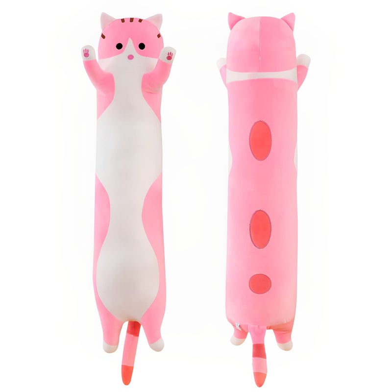 shangman Lovely Plush Cat Doll Cute Cartoon Soft Stuffed Kitten Long Throw Sleeping Pillow Doll Toy Gift for Kids Girlfriend Multiple Size Pink50cm196in - Image 3
