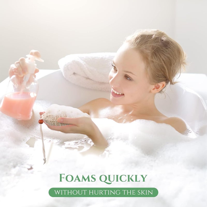 Woanger Natural Sisal Soap Bag 57 x 37 Inches Mesh Exfoliating Soap Saver Bag with Drawstring Foaming and Drying Holder for Shower Kitchen Bathroom Travel Hotel200 Pcs - Image 5