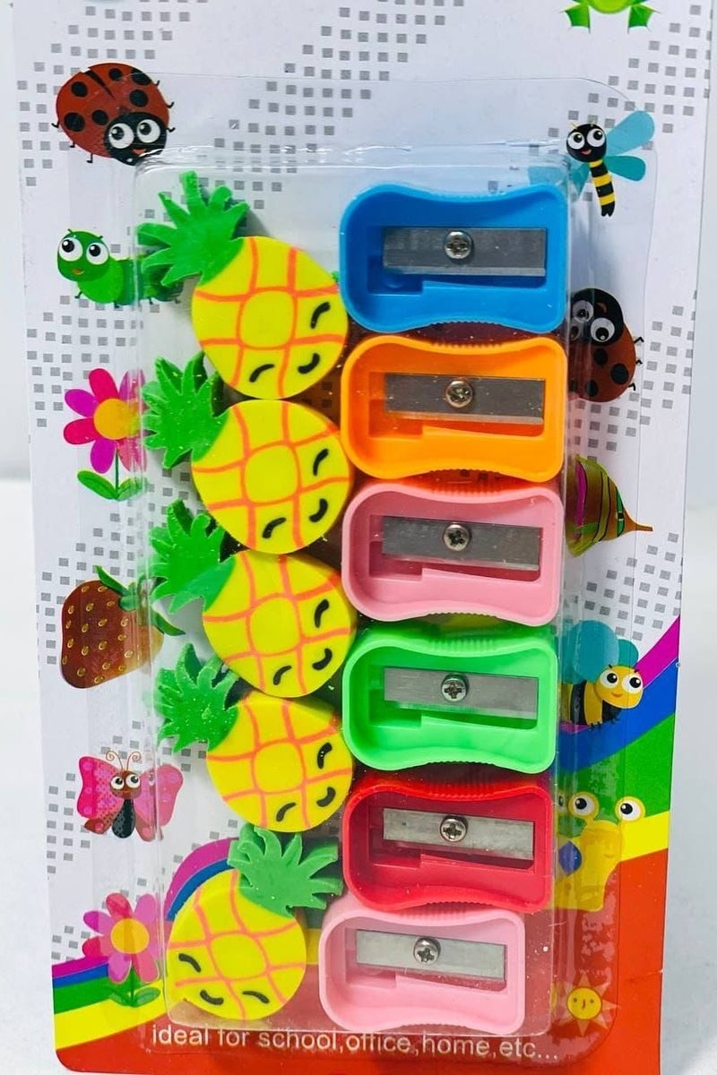 Pencil sharpener and eraser, 6 sharpeners and 5 erasers - Image 1