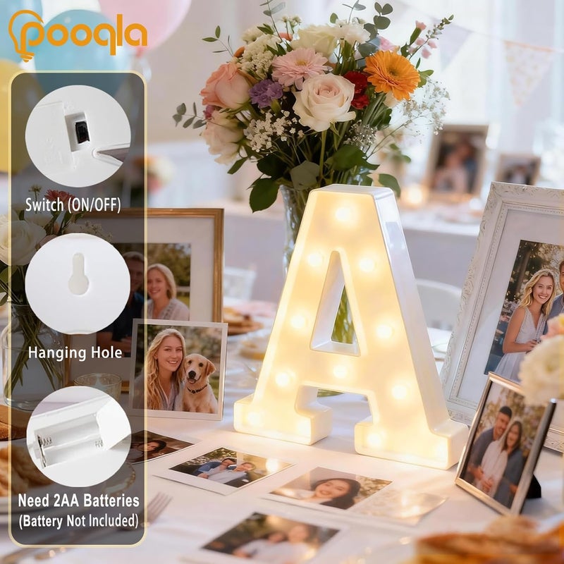 بوكلا لافتة إضاءة حروف LED ماركي من ، حرف مضيء من الأبجدية لتزيين المنزل والحفلات والزفاف T - Image 2
