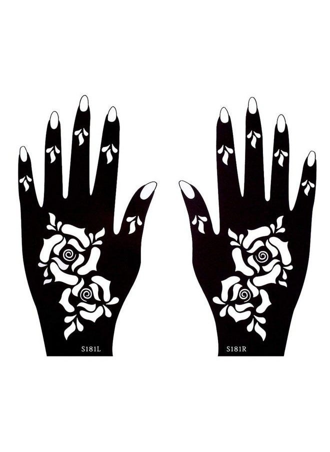 ivana's - Heena Mehandi Tatto Stencil Set For ; Hand ; Body ; Fingure ; Face ; Heena Art Temporary Tatto For Kids Girls & Women Design Niv37 Black M - Image 1
