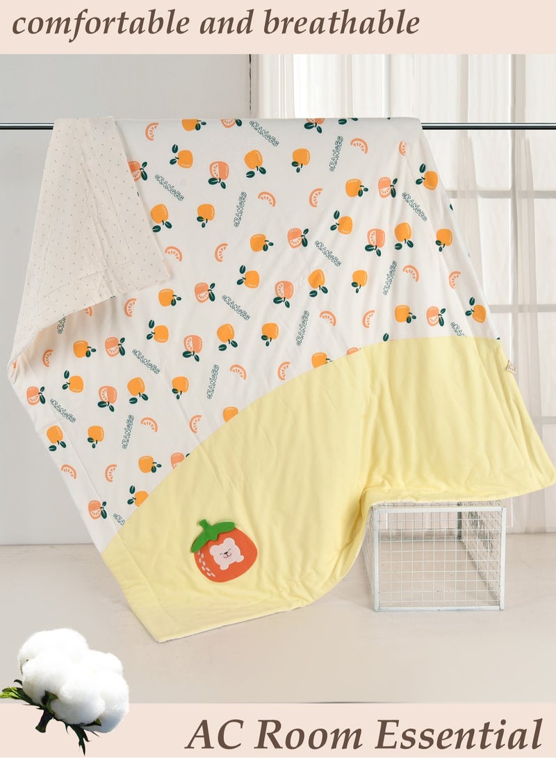 Thin Pure Cotton Baby Quilt, FourSeasons Universal LightweightBreathable Kids Cotton Blanket - Image 1