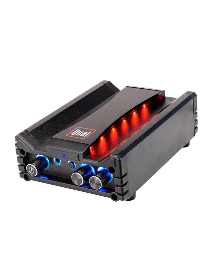 Dual Electronics DBTMA100 Black Micro 2 Channel Class-D Amplifier | 3.5 mm AUX Input | Stereo RCA Outputs | 100 Watts Peak Power | Up to 100ft of Wireless Bluetooth Range - Image 1