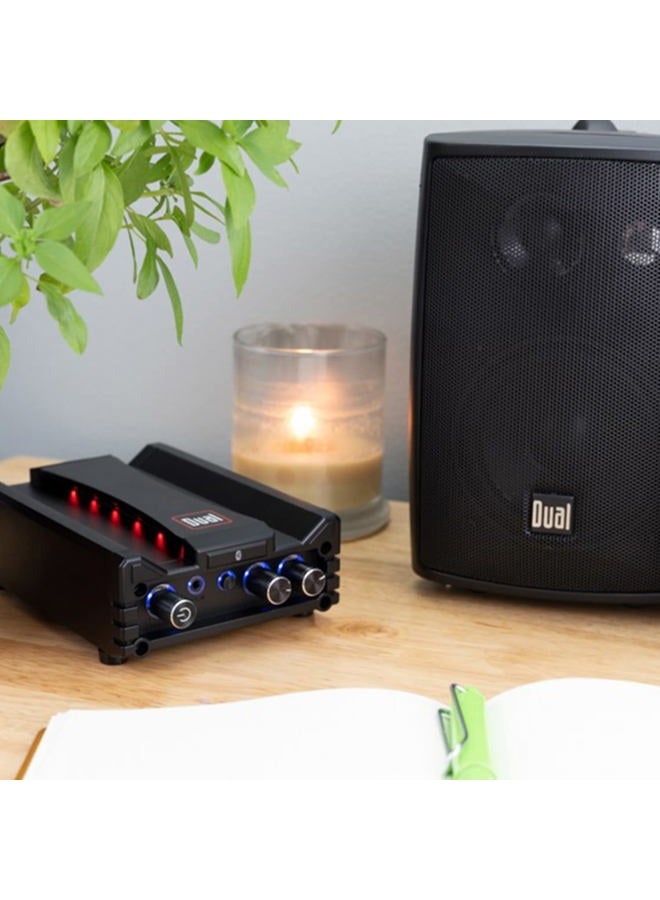 Dual Electronics DBTMA100 Black Micro 2 Channel Class-D Amplifier | 3.5 mm AUX Input | Stereo RCA Outputs | 100 Watts Peak Power | Up to 100ft of Wireless Bluetooth Range - Image 5