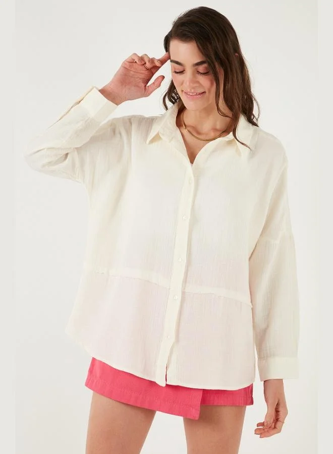 ليلا قميص قطن ليلا بقصة عادية للنساء