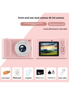 Generic Small Portable High-definition Digital Camera For Students, Girls And Children Toy Camera-Body Color:Pink (32g + Video + Listening To Music)  - Image 1