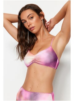 Gradient Patterned Triangle Bikini Top TBESS23BU00435