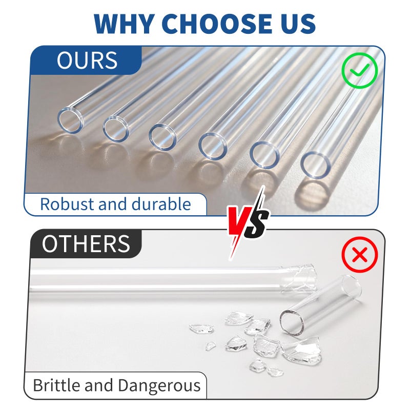 MEIJIAYOU Straws for 24 oz Tumbler Compatible with Tervis,Reusable Food Grade Platsic Straws Compatible with Tervis,6PCS with 1 Cleaning Brushes,Clear - Image 2