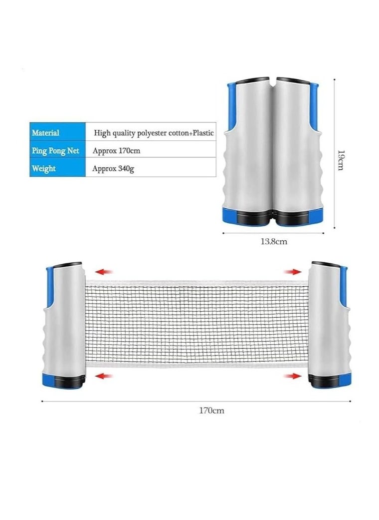 Generic - Retractable Ping Pong Net - High Quality, 170 cm - Image 1