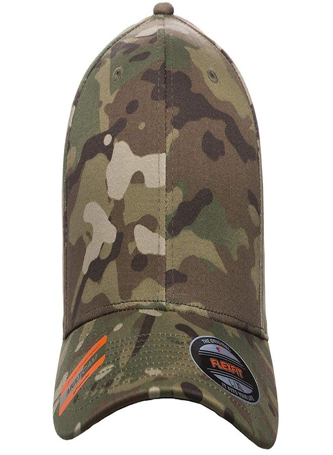 فلكسفيت قبعة بيسبول Flexfit Multicam Camo بستة أجزاء، مرخصة رسميًا بنمط Multi-cam (مقاس XXL (7 5/8 بوصة - 8 بوصات)، Multicam) - Image 3