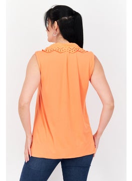 Women Peter Pan Collar Sleeveless Eyelet Blouse, Orange - pzsku/Z7598F35A4235344318F0Z/45/_/1727187813/502d0492-a3bb-4162-acc0-ed7fc9b2bfcd