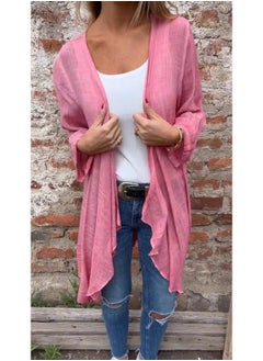 Generic Spring And Summer Europe And The United States New Independent Station Women's Long Solid Color Casual Long Sleeve Cardigan Women 
