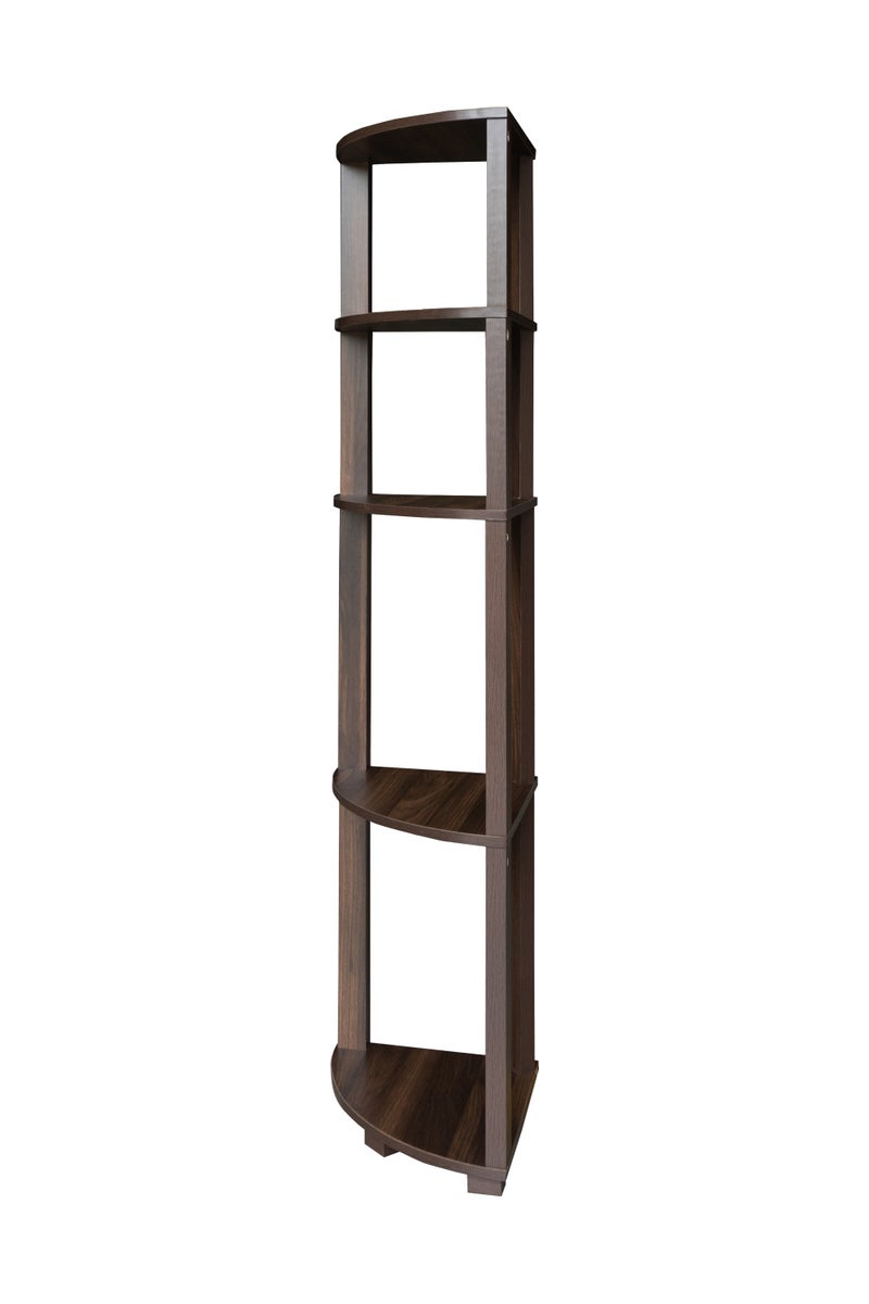 Baity Master Shelving Unit - 5 Corner Tiers | Brown Malaysian Wood - Image 4