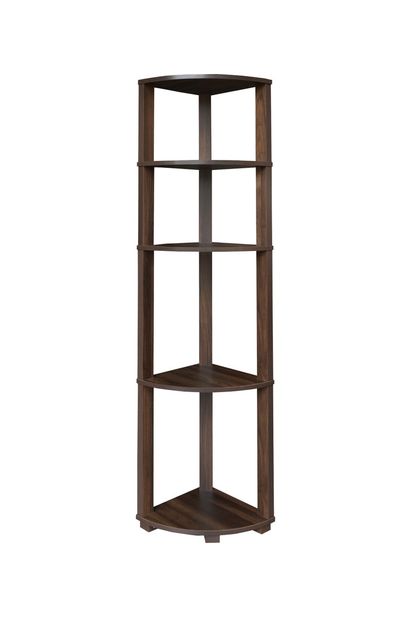 Baity Master Shelving Unit - 5 Corner Tiers | Brown Malaysian Wood - Image 2
