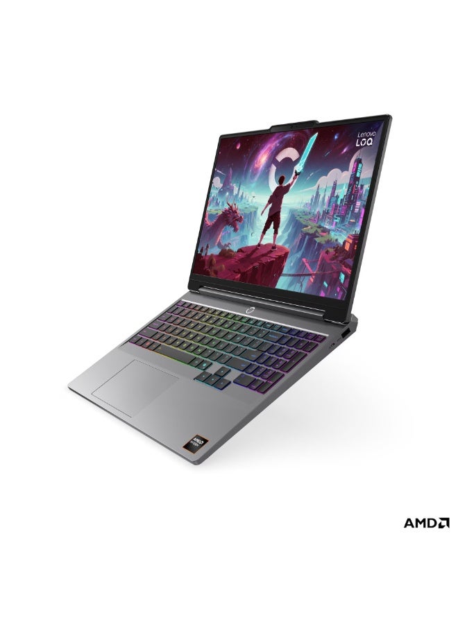 لينوفو لابتوب ألعاب LOQ 15AHP11 بشاشة WUXGA مقاس 15.3 بوصة (1920x1200)، معالج Ryzen 7 250، ذاكرة وصول عشوائي DDR5 سعة 16 جيجابايت، قرص صلب SSD سعة 1 تيرابايت، بطاقة رسومات NVIDIA GeForce RTX 5060 سعة 8 جيجابايت، نظام تشغيل DOS (بدون ويندوز)، لون رمادي لونا الإنجليزية/العربية - Image 4