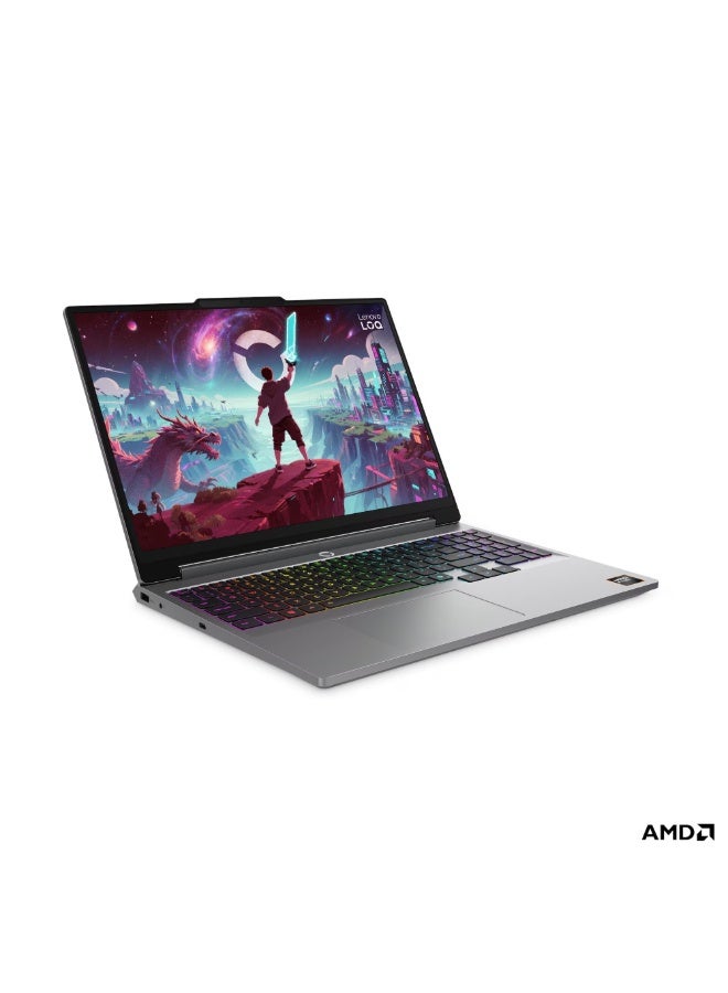 لينوفو لابتوب ألعاب LOQ 15AHP11 بشاشة WUXGA مقاس 15.3 بوصة (1920x1200)، معالج Ryzen 7 250، ذاكرة وصول عشوائي DDR5 سعة 16 جيجابايت، قرص صلب SSD سعة 1 تيرابايت، بطاقة رسومات NVIDIA GeForce RTX 5060 سعة 8 جيجابايت، نظام تشغيل DOS (بدون ويندوز)، لون رمادي لونا الإنجليزية/العربية - Image 3